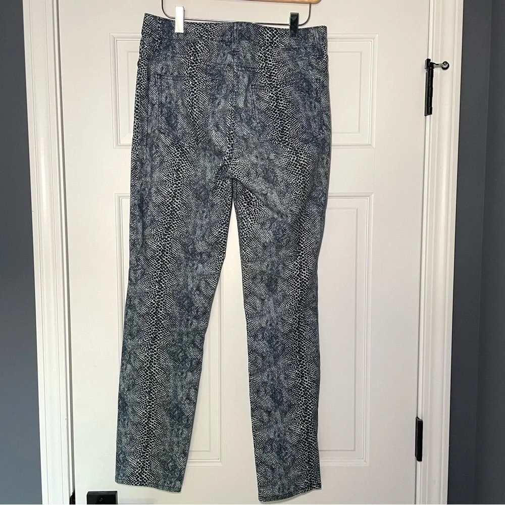Tory Burch navy Boa Snakeskin print pants sz 28